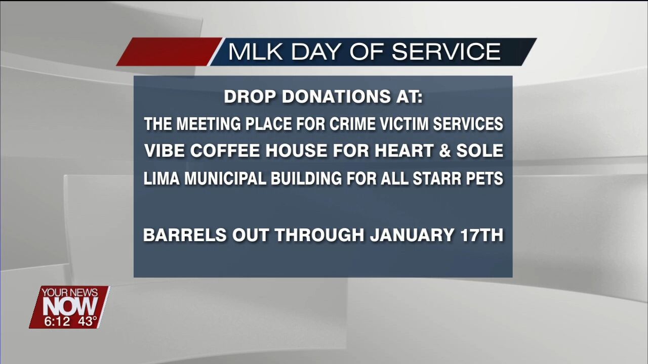 Donation barrels are being placed for this year's MLK Day of Service
